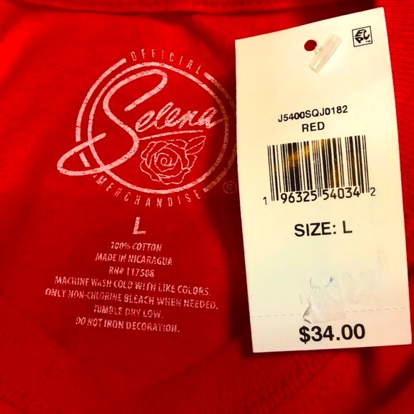 Selena Red Crop Long Sleeve Tee NWT - Picture 6 of 7